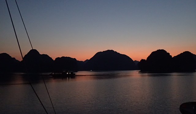 Coucher de soleil sur la baie